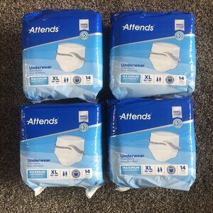 Attends Unisex Adult Diapers Pull Up Underwear Maximum Heavy Absorbency 56 ct XL